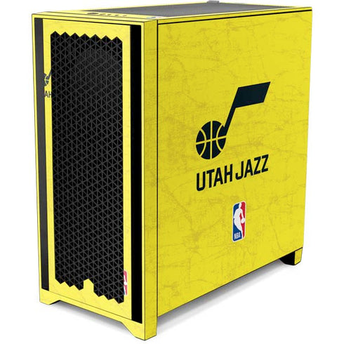 NBA Utah Jazz Yellow Texture Corsair 4000D Tempered Glass Mid-Tower ATX Case Skin